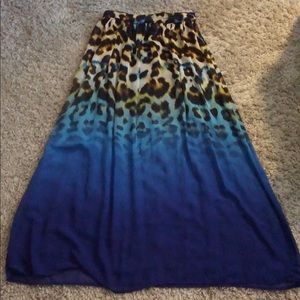 Colorful Leopard Long Skirt